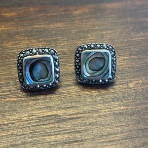 Abalone Squared Earring Studs